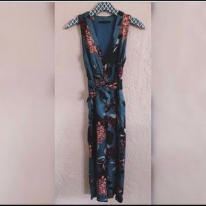 Olivaceous Cropped Floral Jumpsuit